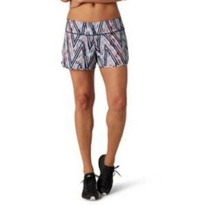 SmartWool Merino Sport Lined Shorts Womens SM Canyon Rose Zig Zag Print $60 Tags